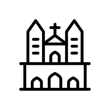 Kilise vektörü ince çizgi simgesi