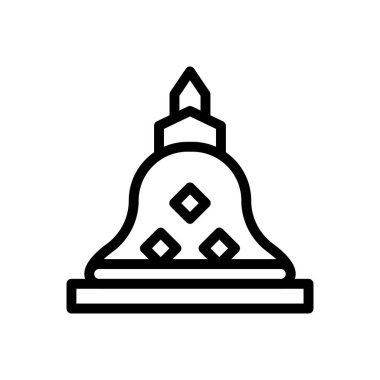 anıt vektörü ince çizgi simgesi