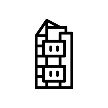 anıt vektörü ince çizgi simgesi