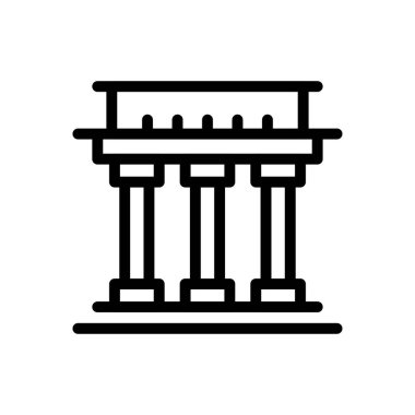 anıt vektörü ince çizgi simgesi