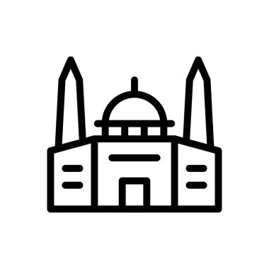 anıt vektörü ince çizgi simgesi