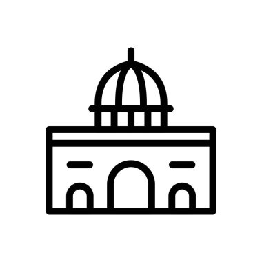 anıt vektörü ince çizgi simgesi