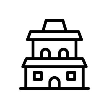 anıt vektörü ince çizgi simgesi