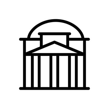 anıt vektörü ince çizgi simgesi