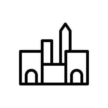 anıt vektörü ince çizgi simgesi