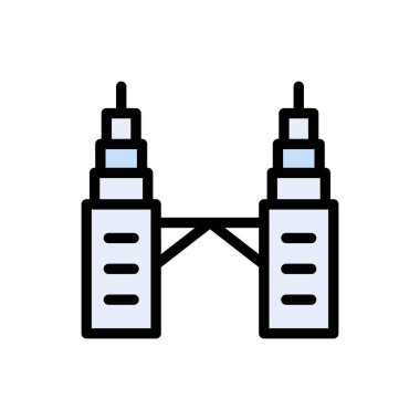 kule vektörü düz renk simgesi