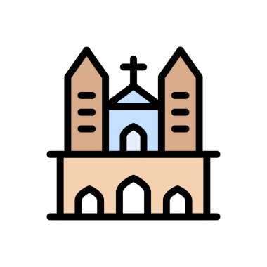 kilise vektörü düz renk simgesi