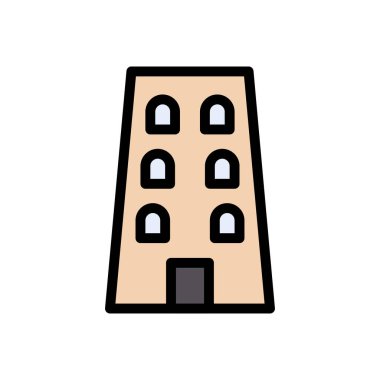 anıt vektörü düz renk simgesi