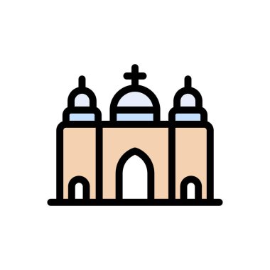 kilise vektörü düz renk simgesi