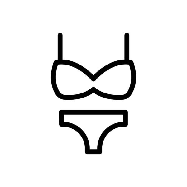 Bikini Vektörü Ince Çizgi Simgesi — Stok Vektör