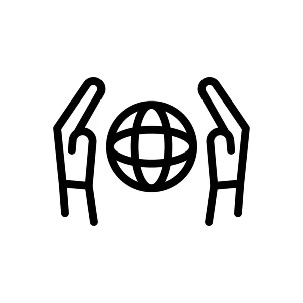 World Vector Thin Line Icon — 스톡 벡터