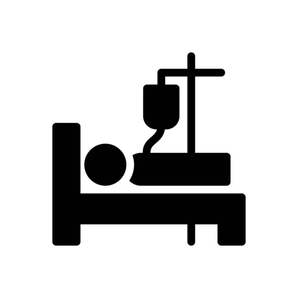 Krankenhaus Vektor Glyphen Flaches Symbol — Stockvektor