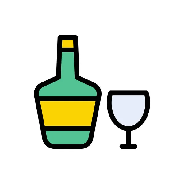 Botella Vector Icono Color Plano — Vector de stock