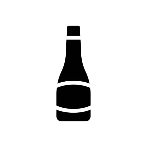Glif Wektorowy Alkoholu Płaska Ikona — Wektor stockowy
