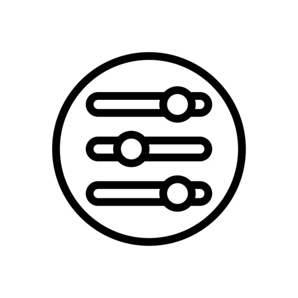 Instelling Vector Dunne Lijn Pictogram — Stockvector