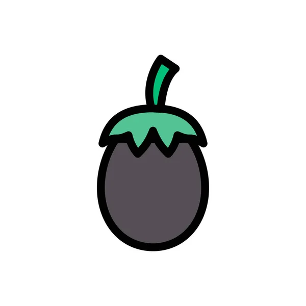 Brinjal Vector Icono Color Plano — Archivo Imágenes Vectoriales