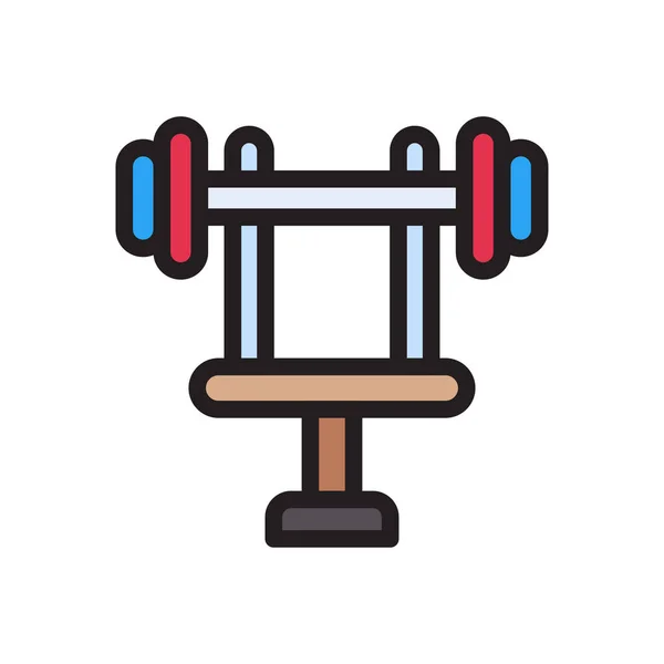 Gym Vector Flat Color Icon — Stock Vector