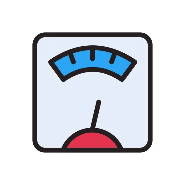 Meter Vector Vlakke Kleur Pictogram — Stockvector