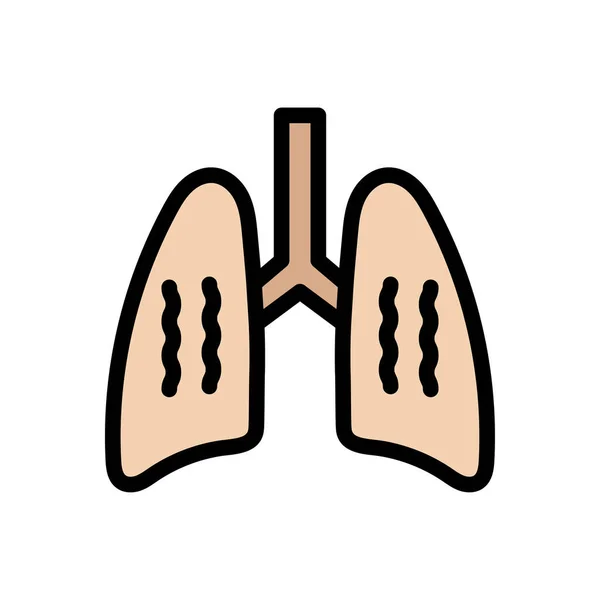 Vetor Respiração Ícone Cor Plana — Vetor de Stock