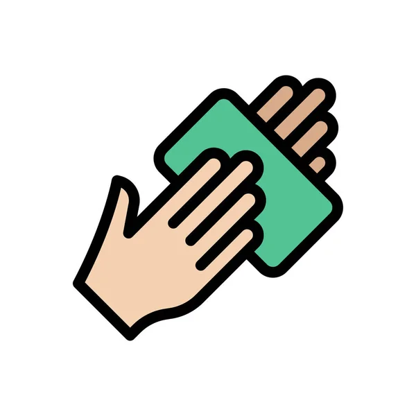 Hand Vector Flat Color Icon — Stock Vector