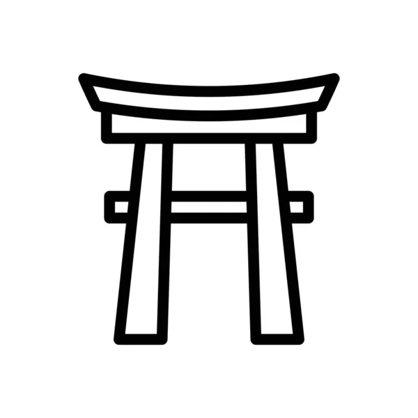 Japón Vector Delgada Línea Icono — Archivo Imágenes Vectoriales