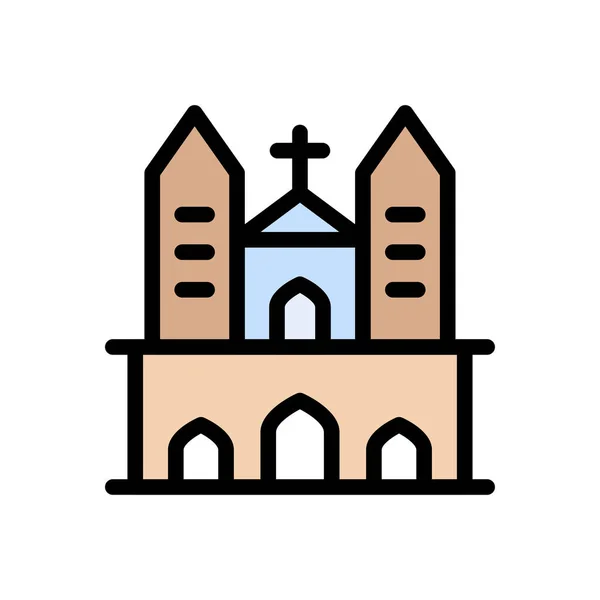 Church向量平面颜色图标 — 图库矢量图片