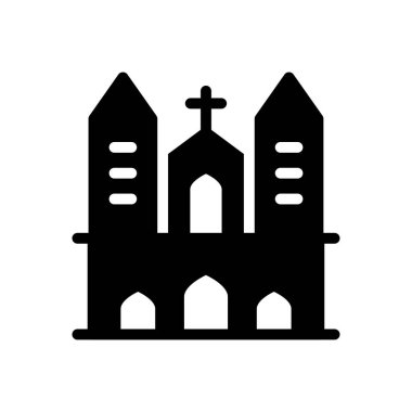 Kilise vektör simgesi düz simge