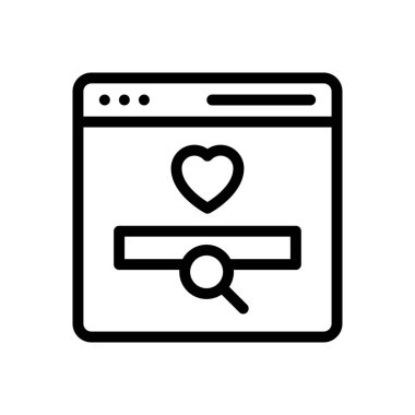 sevgi vektörü ince çizgi simgesi