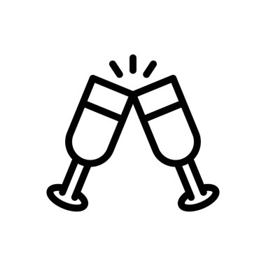 kutlama vektörü ince çizgi simgesi