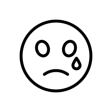 ağlama vektörü ince çizgi simgesi