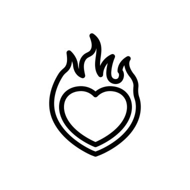 ateş vektörü ince çizgi simgesi