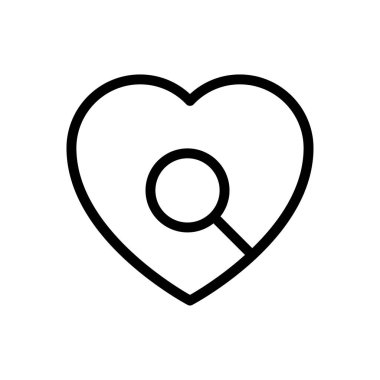 kalp vektörü ince çizgi simgesi