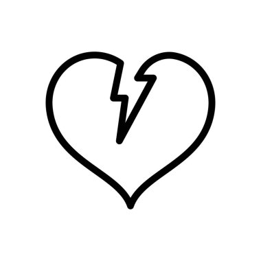 kalp vektörü ince çizgi simgesi