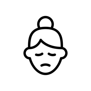 üzgün vektör ince çizgi simgesi