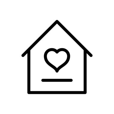 ev vektörü ince çizgi simgesi