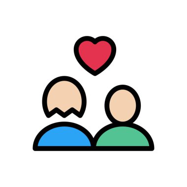 sevgi vektörü düz renk simgesi