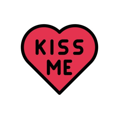 sevgi vektörü düz renk simgesi