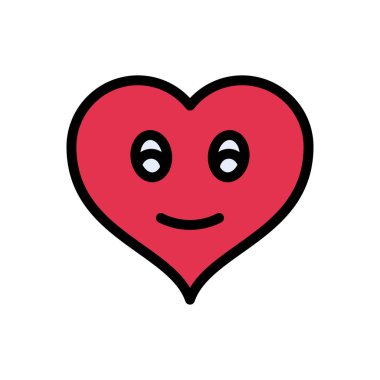 kalp vektörü düz renk simgesi