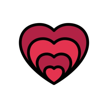 Sevgililer günü vektörü düz renk simgesi