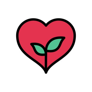 sevgi vektörü düz renk simgesi