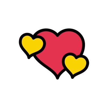 kalp vektörü düz renk simgesi