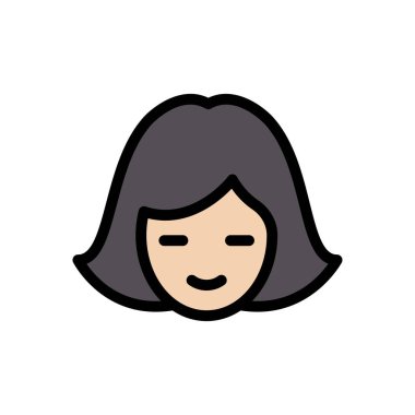 kadın vektör düz renk simgesi