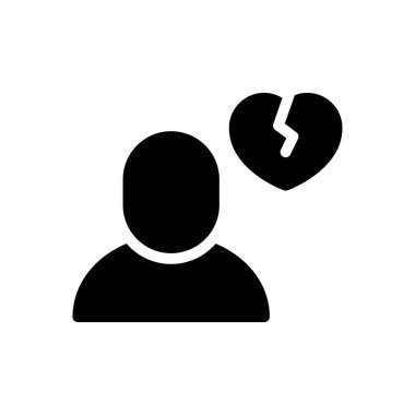 üzgün vektör glyph düz simgesi