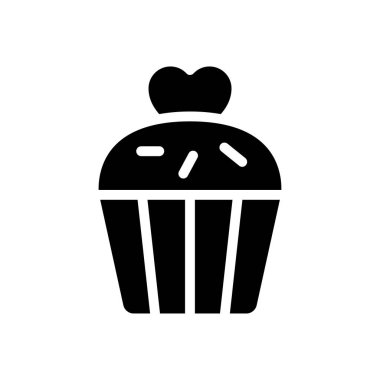 Kek vektörü kabartması düz simge