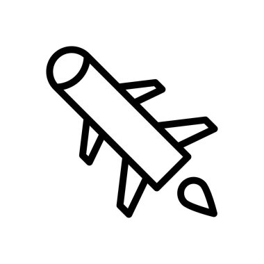 füze vektörü ince çizgi simgesi