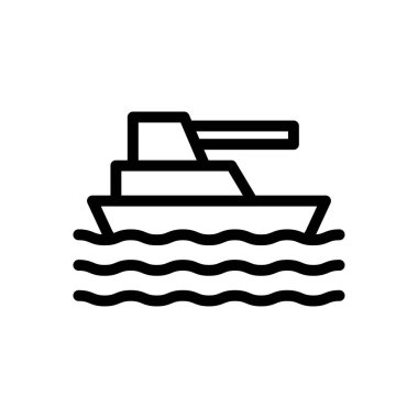 Gemi vektör ince çizgi simgesi