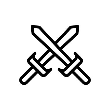 savaş vektörü ince çizgi simgesi