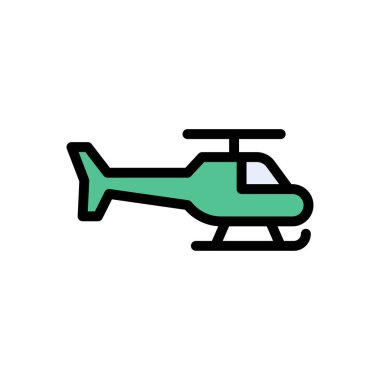 helikopter vektörü düz renk simgesi