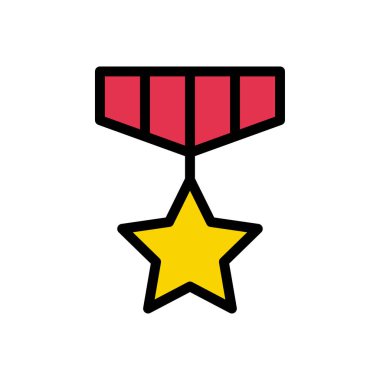 rozet vektörü düz renk simgesi