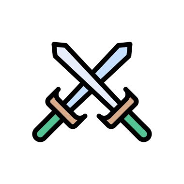 savaş vektörü düz renk simgesi